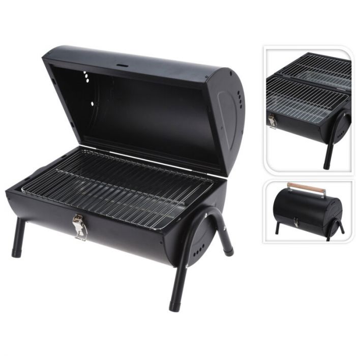 BBQ - tafelmodel - houtskool - zwart - metaal - 2 zijdig bruikbaar