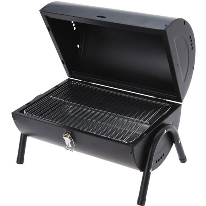 BBQ - tafelmodel - houtskool - zwart - metaal - 2 zijdig bruikbaar