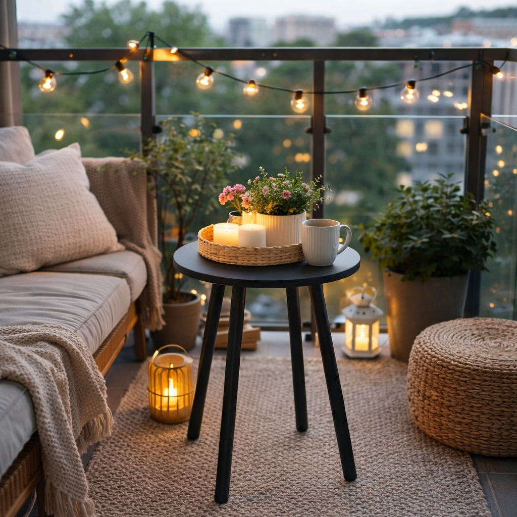 Bijzettafel rond antraciet voor buiten - voor binnen - salontafel