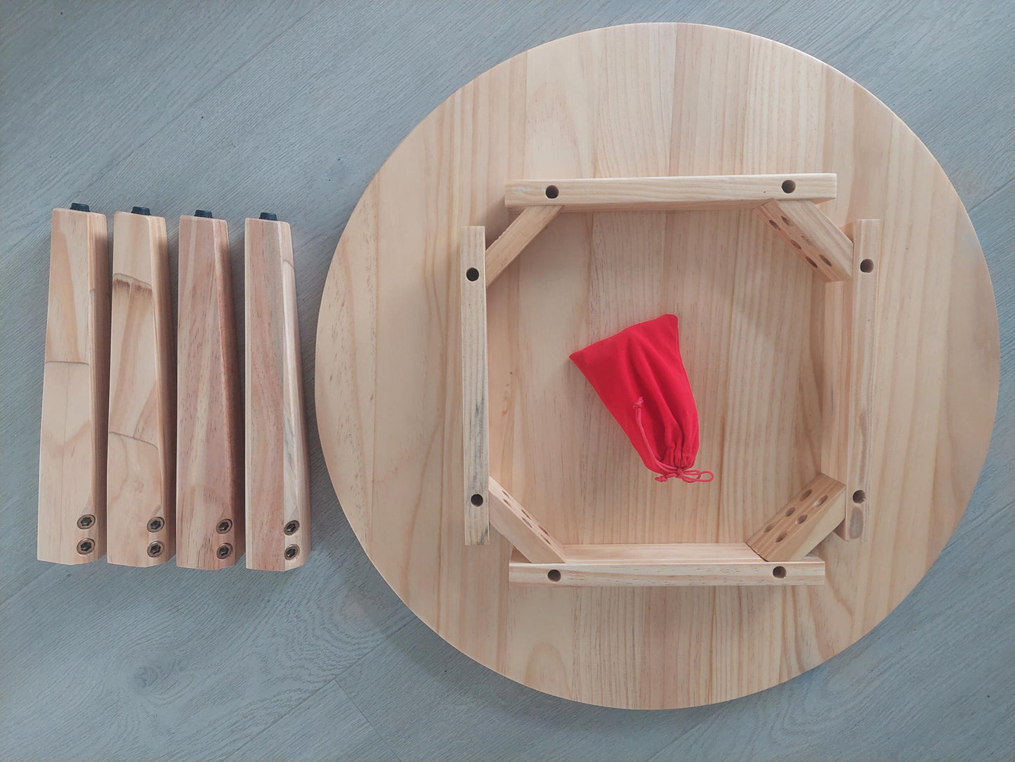 Bijzettafel voor buiten - salontafel - rond - massief grenen - Ø 60cm