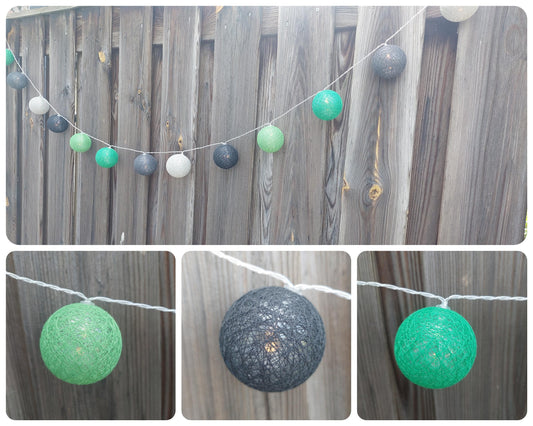 Decoratieslinger lampion groen met LED-verlichting