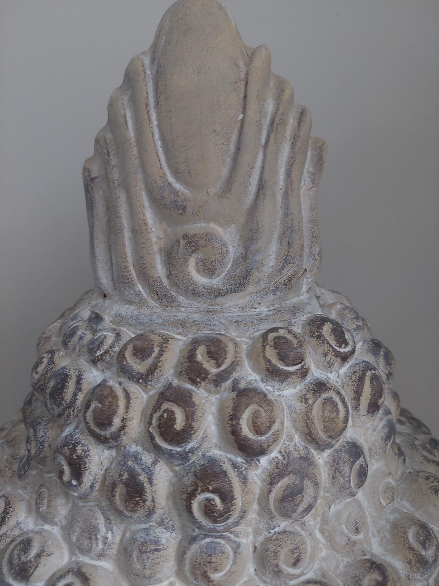 Boeddha tuinbeeld hoofd - creme - detail