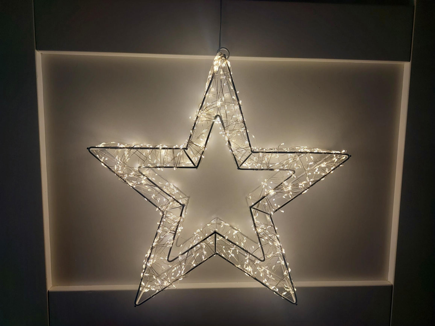 Witte Kerstster - LED – voor binnen en buiten - 38cm