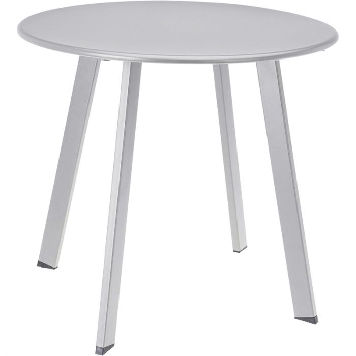 Bijzettafel voor buiten - rond - metaal - licht grijs - klein