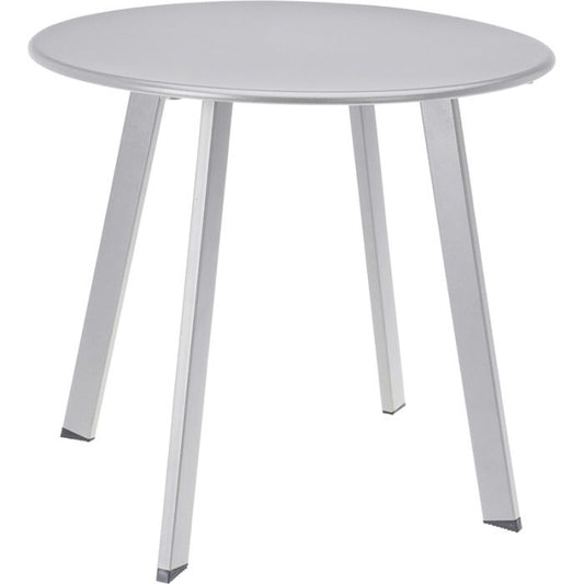Bijzettafel voor buiten - rond - metaal - licht grijs - klein