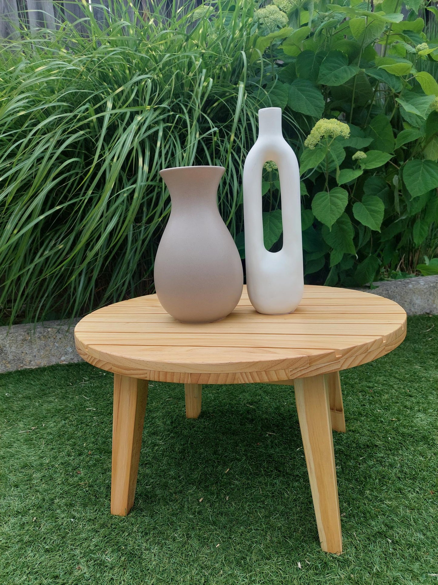Bijzettafel voor buiten - salontafel - rond - massief grenen - Ø 60cm