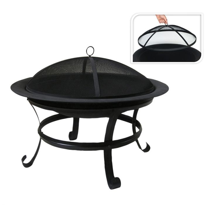 Vuurschaal metaal inclusief deksel op 4 poten