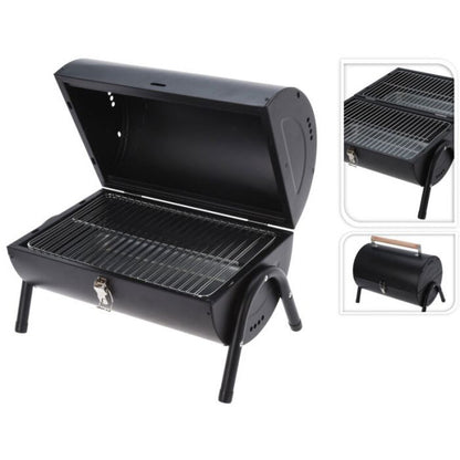 BBQ - tafelmodel - houtskool - zwart - metaal - 2 zijdig bruikbaar