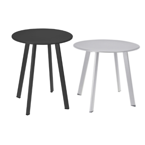 Bijzettafel set voor buiten - antraciet en lichtgrijs - rond