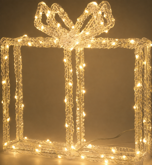 Kerstcadeau LED Verlichting – 24 cm – Warm Wit – 80 LED – Timer – Binnen & Buiten