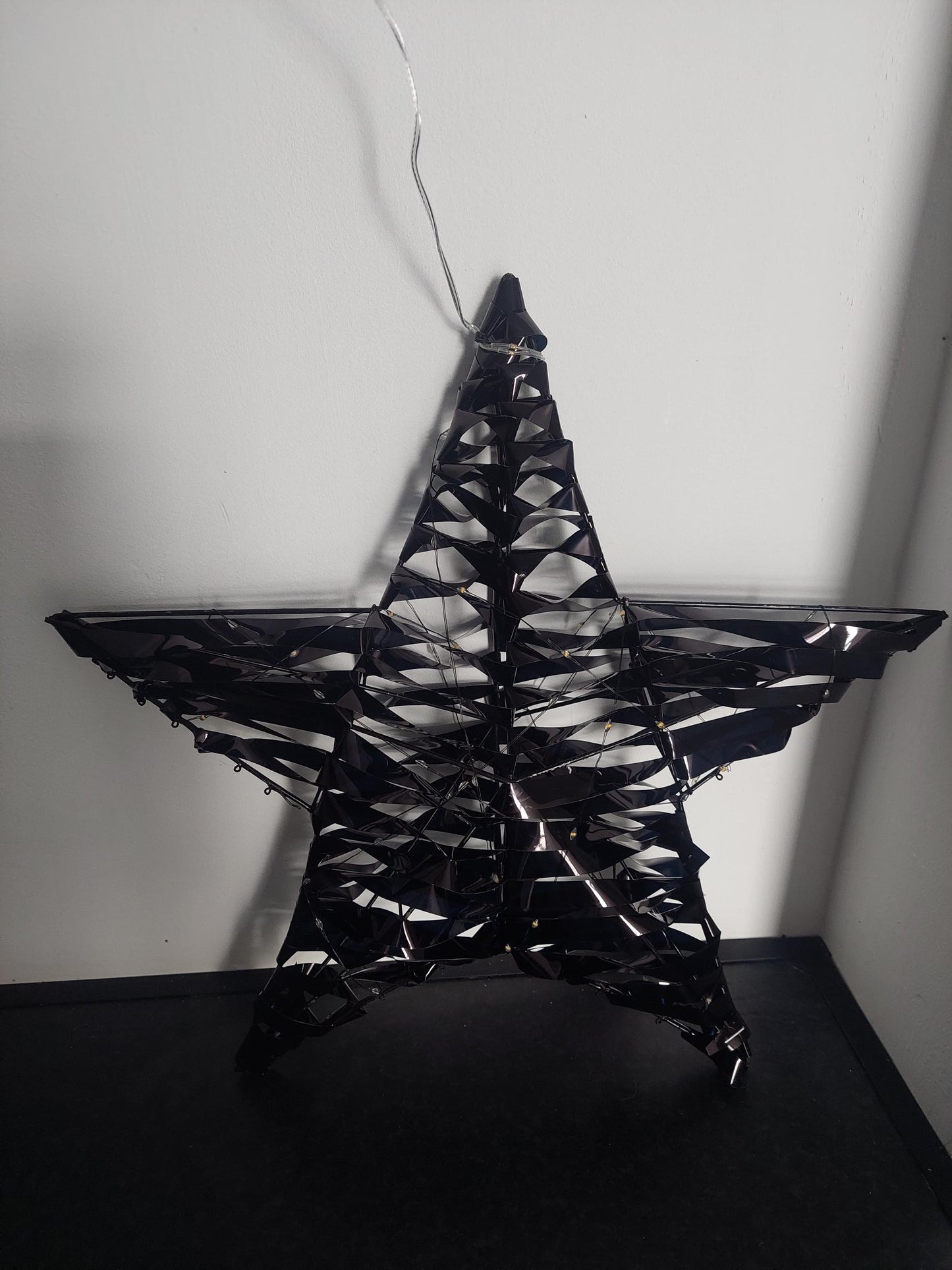 Kerstster met LED Verlichting – 40 cm – Zwart – Binnen