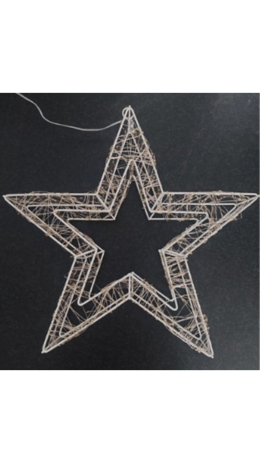 Witte Kerstster - LED – voor binnen en buiten - 38cm