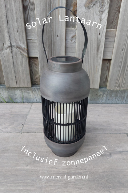 Solar Lantaarn met Kaars - Tuinverlichting