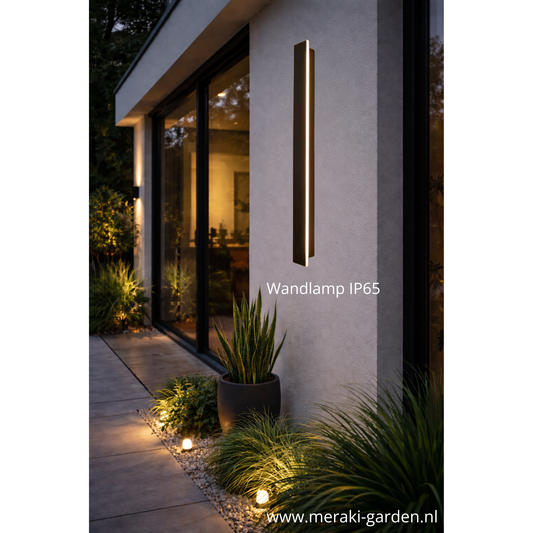 Moderne Wandlamp Buiten – 80cm Zwart IP65 – Gevel & Tuinverlichting