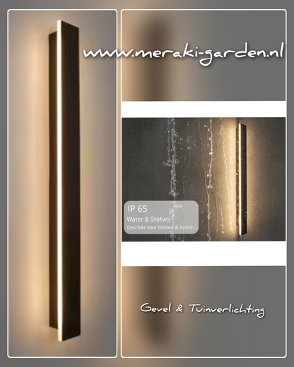 Moderne Wandlamp Buiten – 80cm Zwart IP65 – Gevel & Tuinverlichting