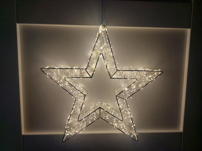 Witte Kerstster - LED – voor binnen en buiten - 38cm
