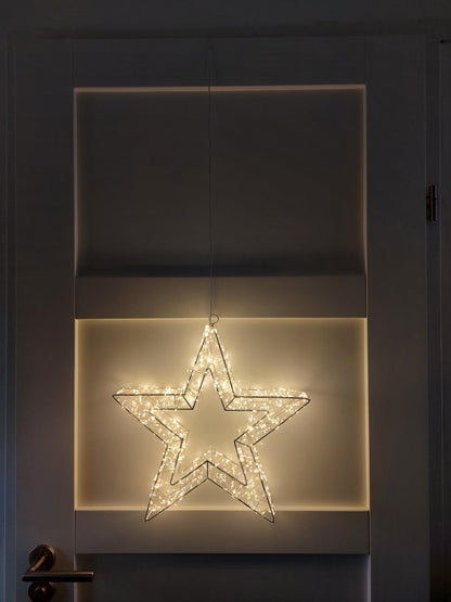 Witte Kerstster - LED – voor binnen en buiten - 38cm
