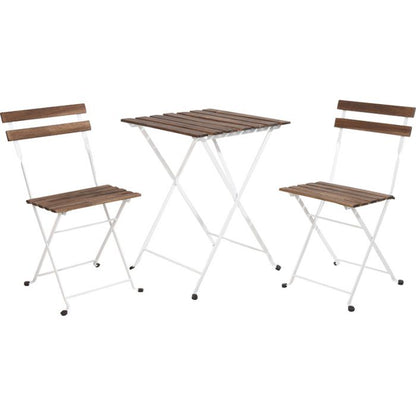 Bistroset - wit - metaal - inklapbaar - set van 3