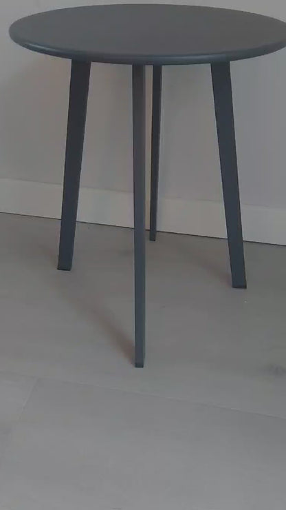 Bijzettafel voor buiten - rond - antraciet - metaal