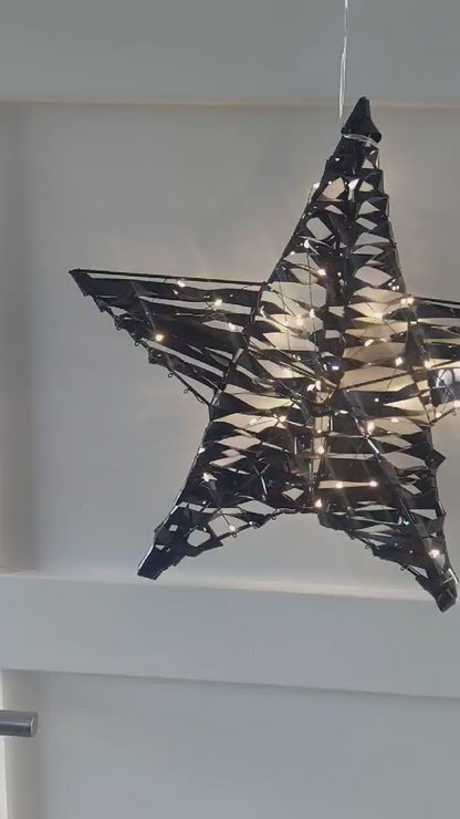 Kerstster met LED Verlichting – 40 cm – Zwart – Binnen
