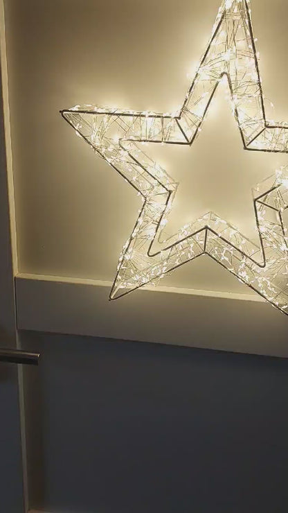 Witte Kerstster - LED – voor binnen en buiten - 38cm